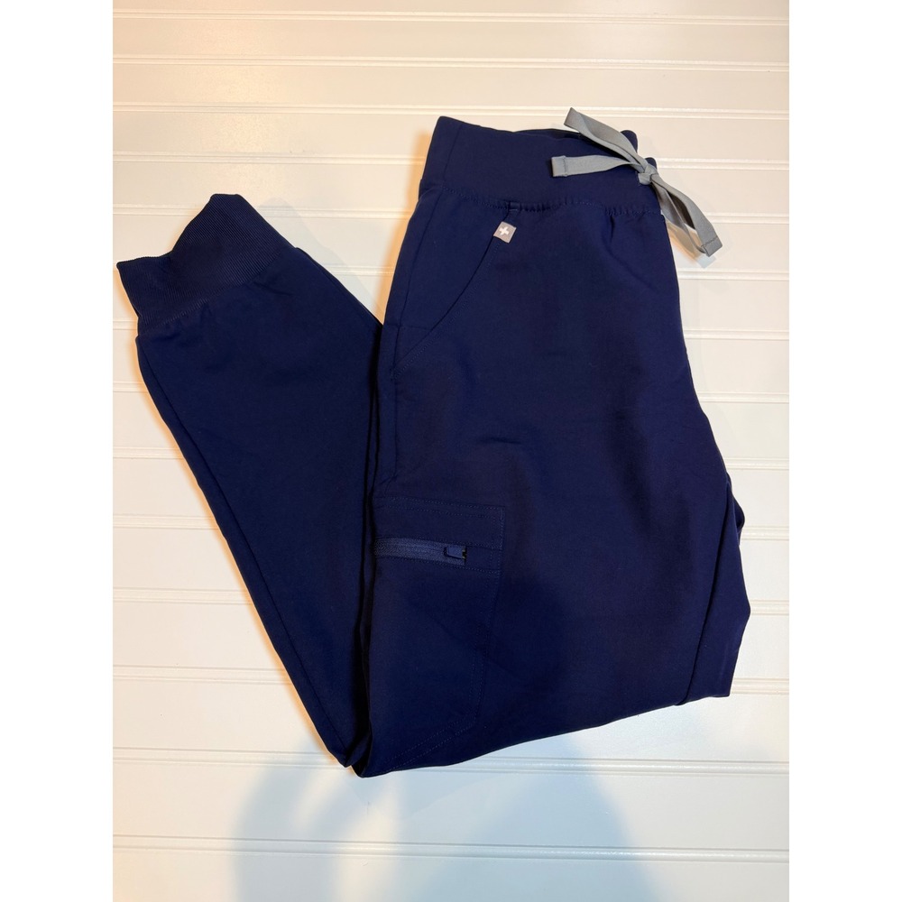 FIGS Zamora Jogger Scrub Pants Navy Blue Womens XS Petite Technical Collection
